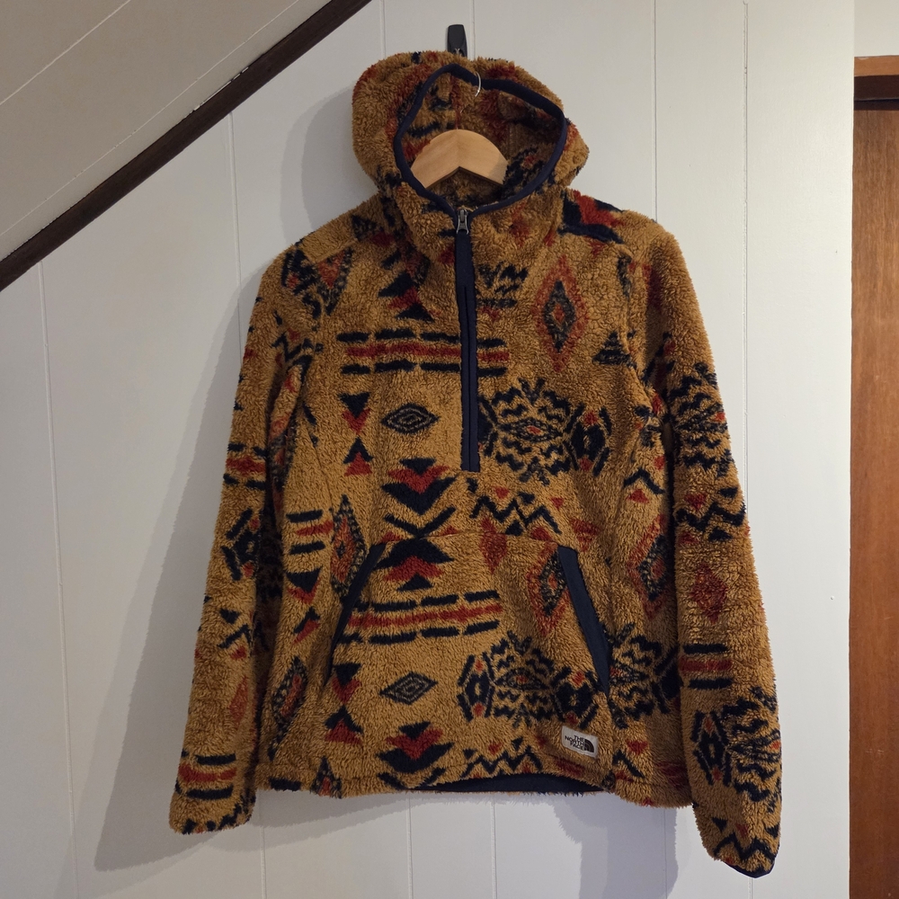The North Face Brown and Navy Patterned Fleece